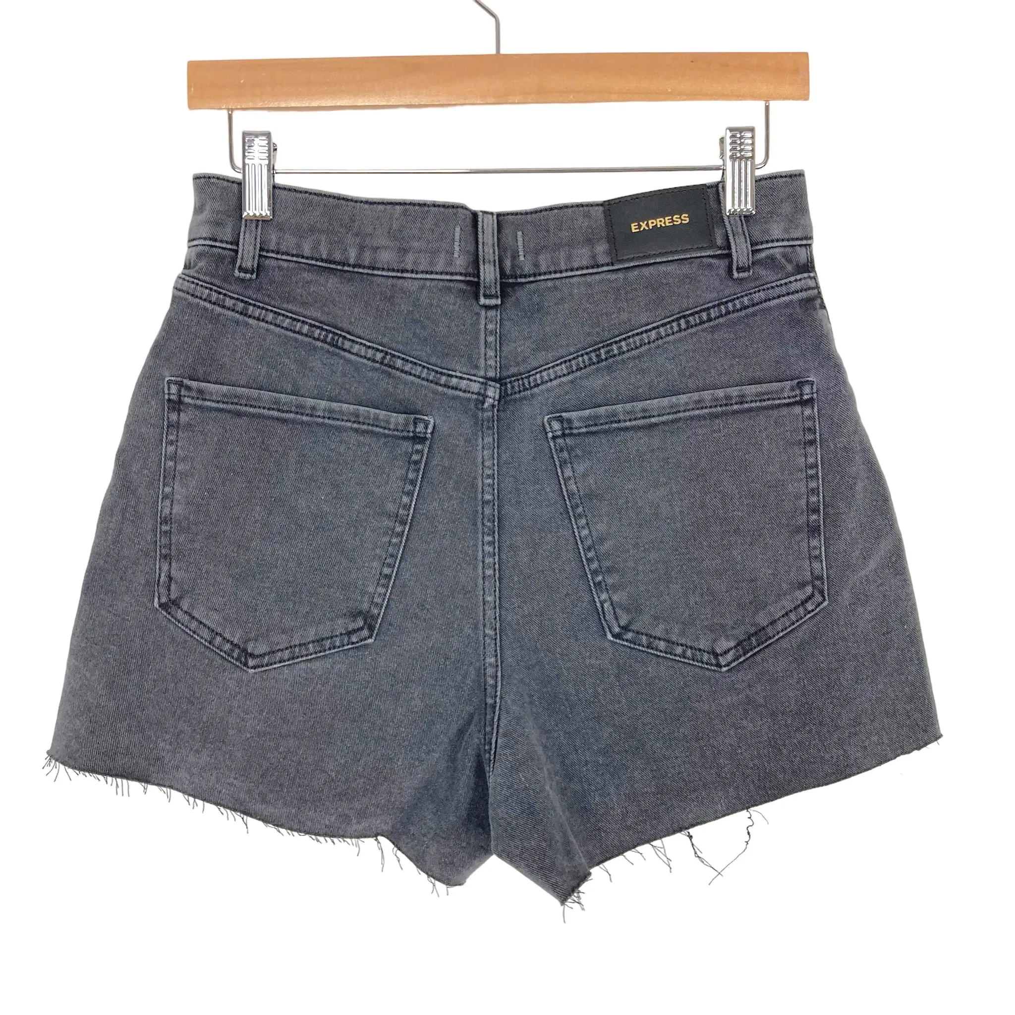 Express Black Super High Rise Mom Jean Shorts NWT- Size 4 (sold out online)