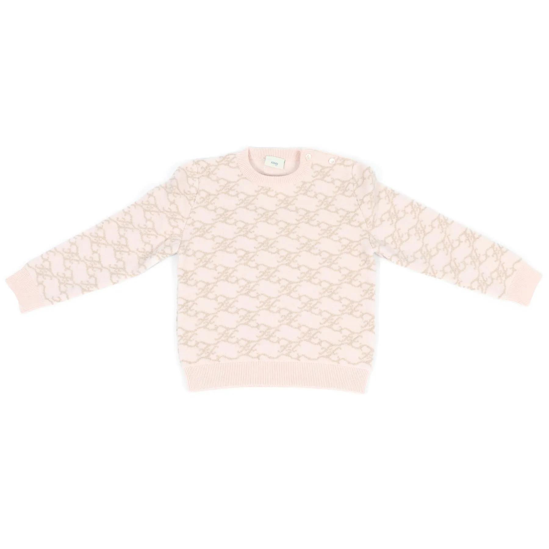 FENDI PINK KIDS GIRLS FF WOOL SWEATER 24 MONTHS