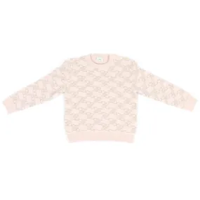 FENDI PINK KIDS GIRLS FF WOOL SWEATER 24 MONTHS