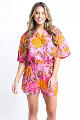 Floral Poplin Button Up Top