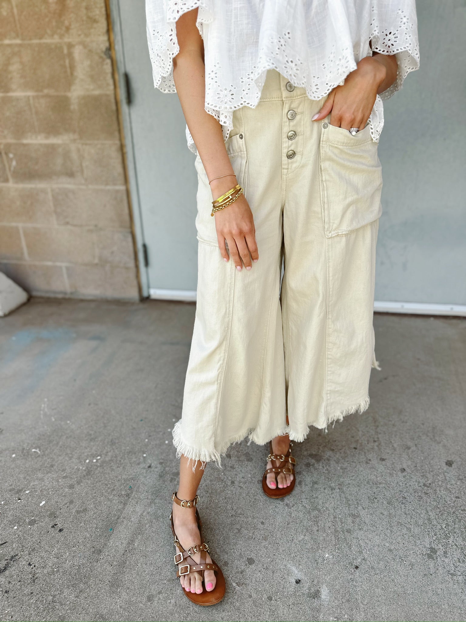 Free People | Sun Setter Pull On Jean - Natural Cotton