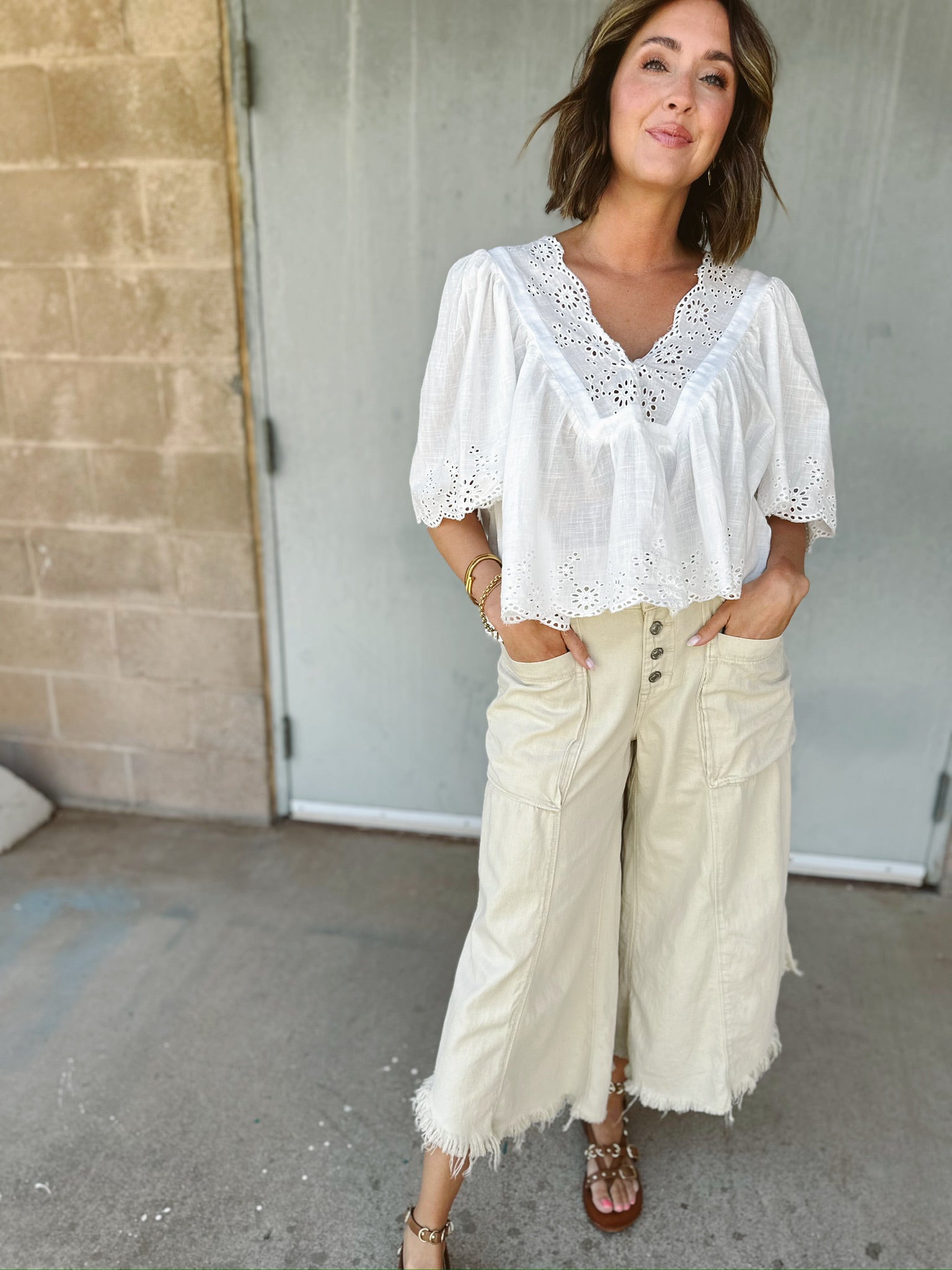 Free People | Sun Setter Pull On Jean - Natural Cotton