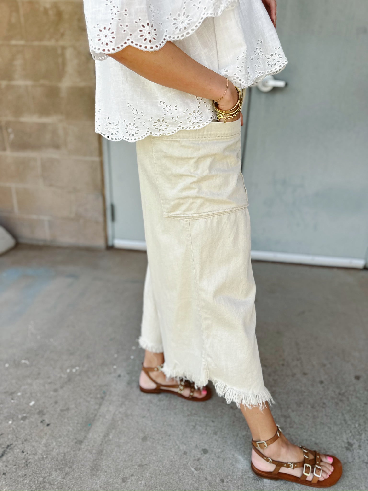 Free People | Sun Setter Pull On Jean - Natural Cotton