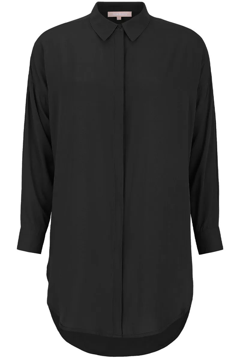 Freedom LS Long Shirt |Black |Skjortekjole fra Soft Rebels