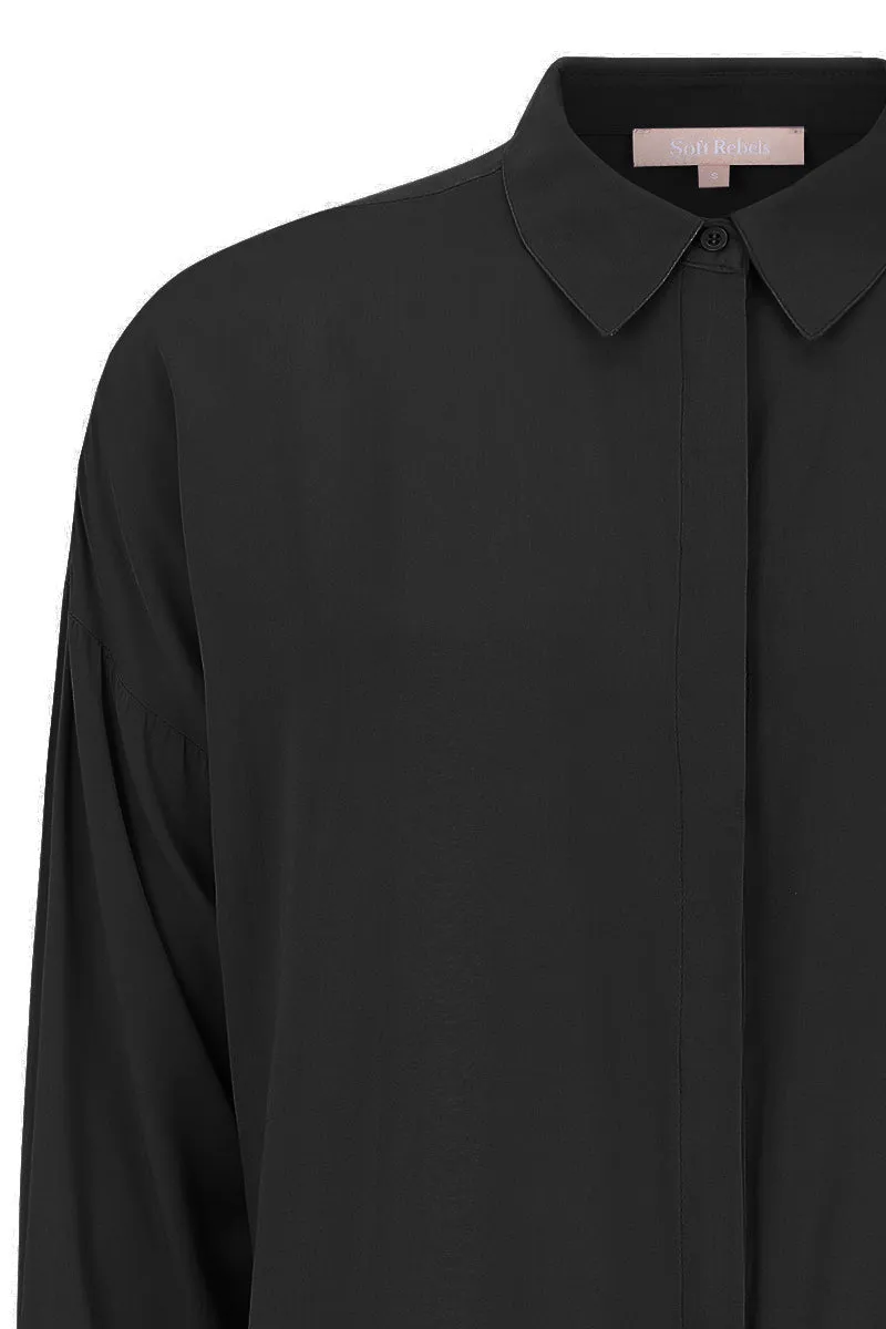 Freedom LS Long Shirt |Black |Skjortekjole fra Soft Rebels