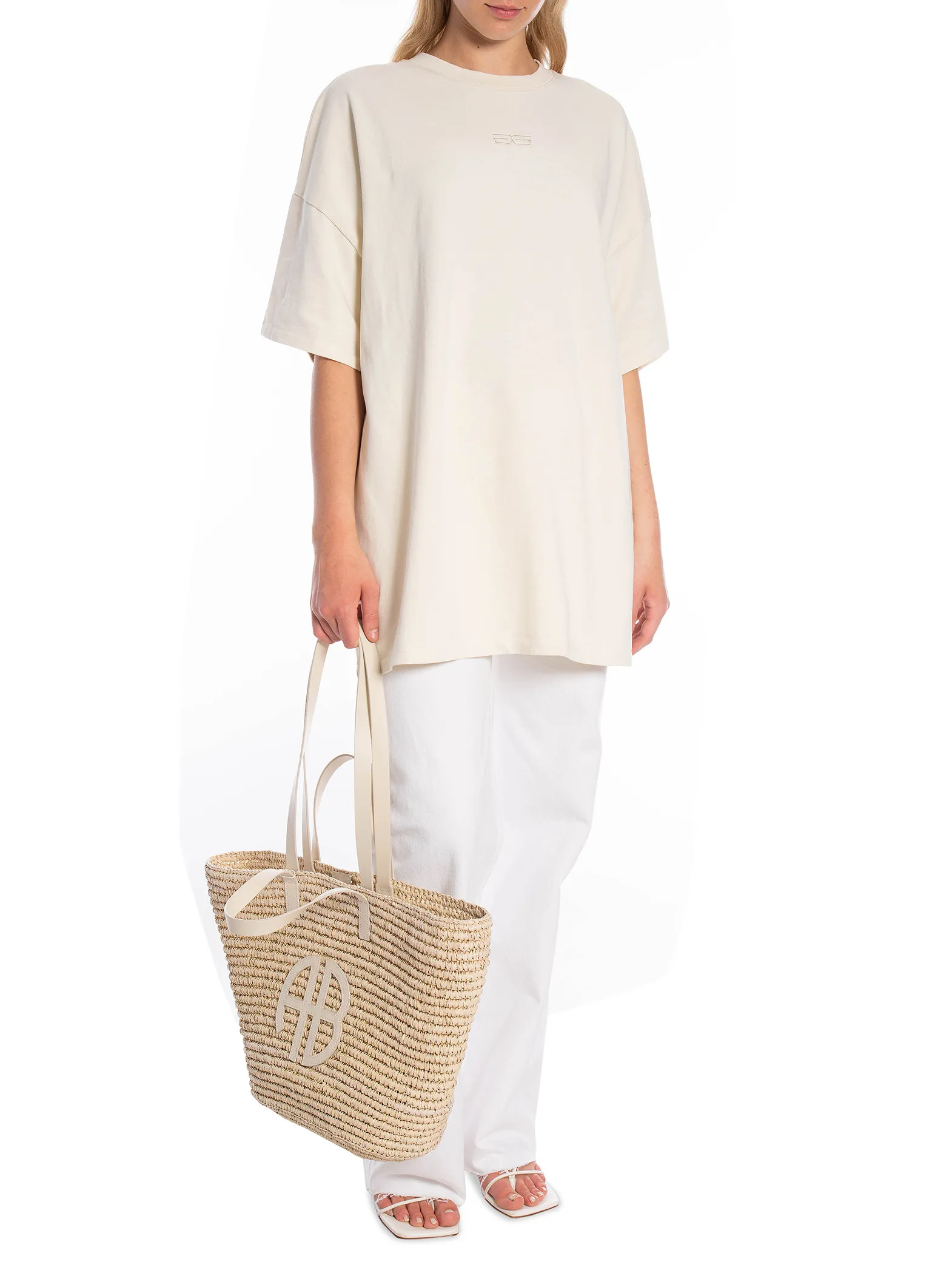 GESTUZ TOP OVERSIZED TEE BIRCH