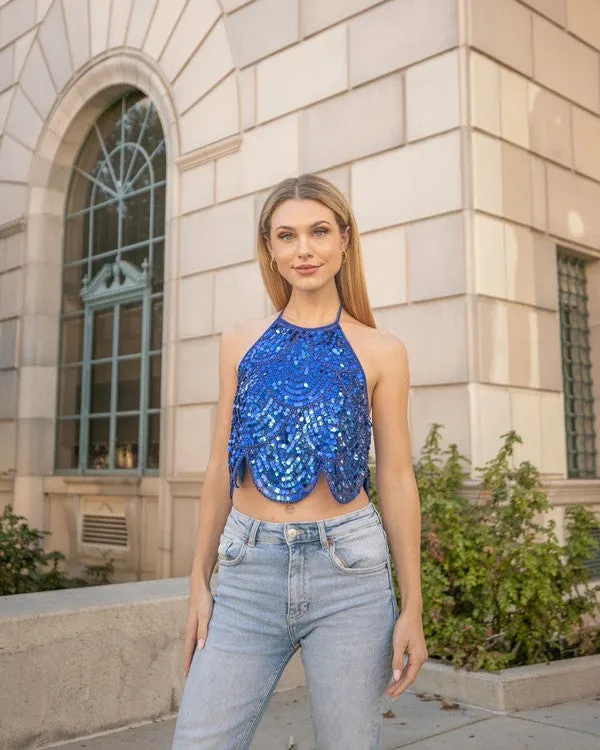 Halter sequin top