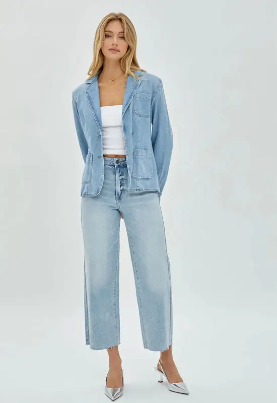 Hidden - Denim Blazer Light Blue