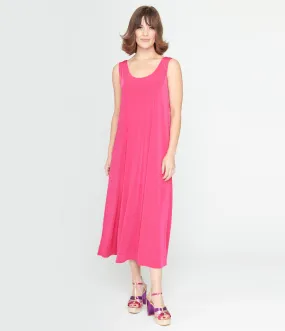 Hot Pink Slip Maxi Dress