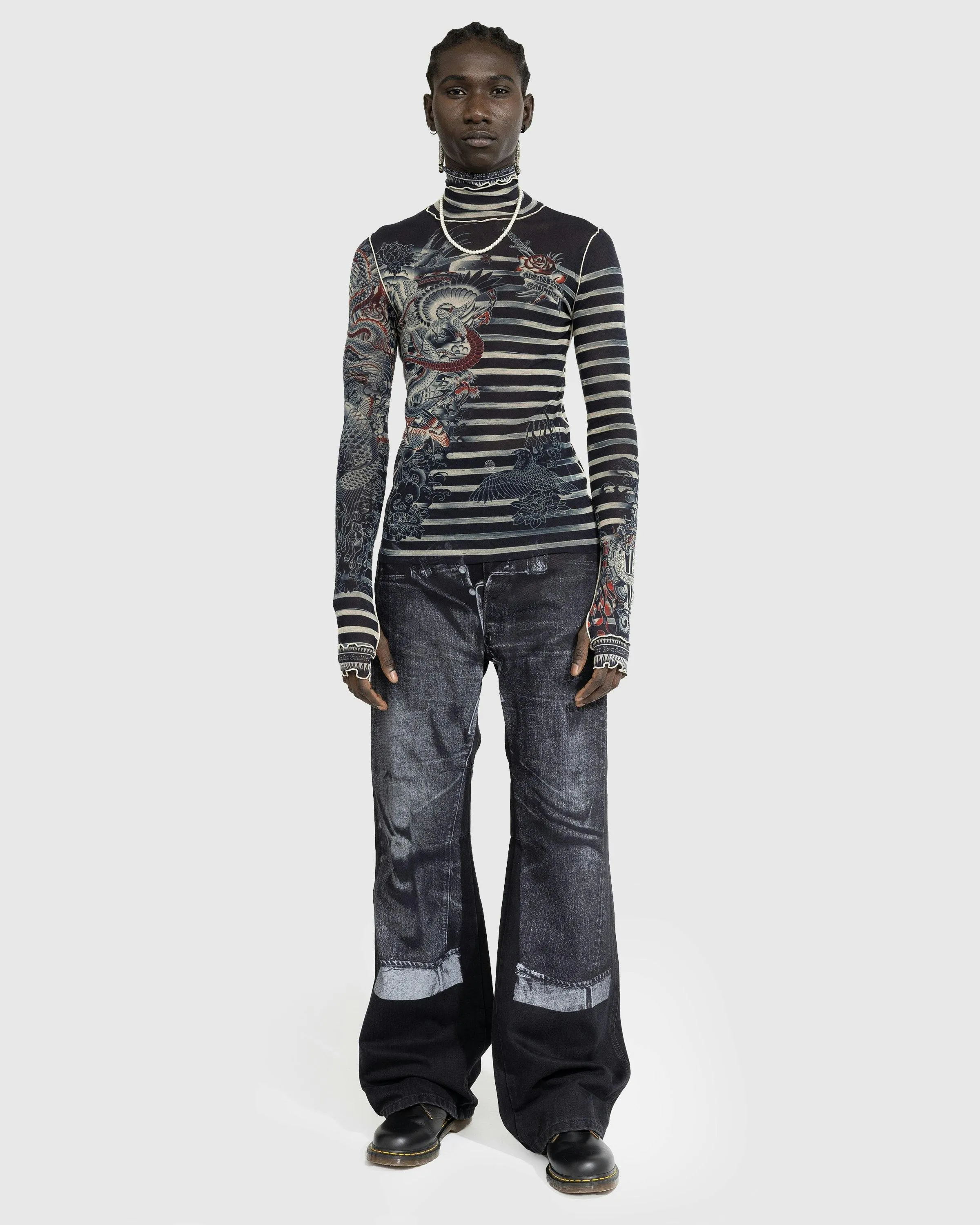 Jean Paul Gaultier – Denim Trompe L'oeil Jeans Black/Gray | Highsnobiety Shop