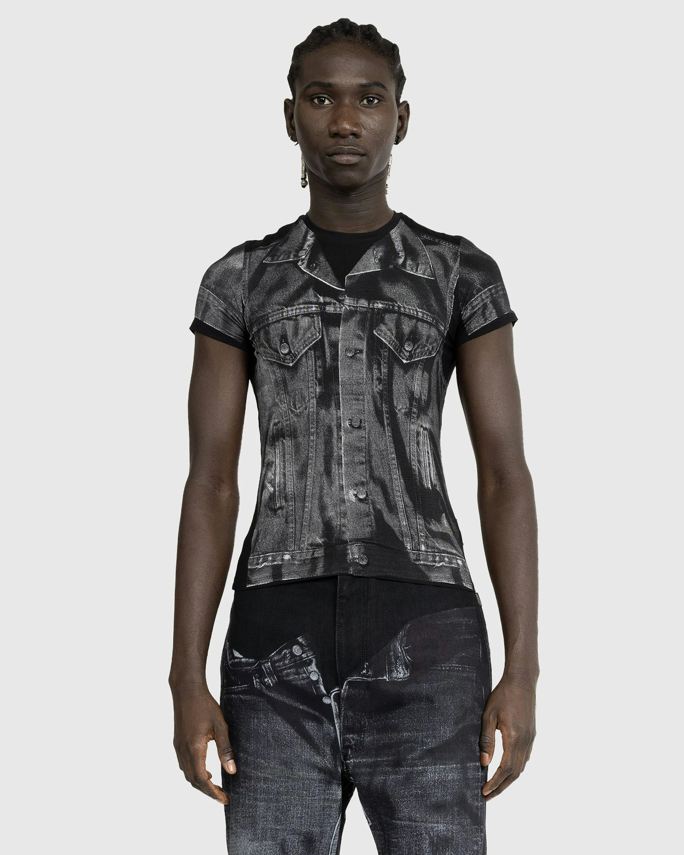 Jean Paul Gaultier – Denim Trompe L'oeil T-Shirt Black/Gray | Highsnobiety Shop