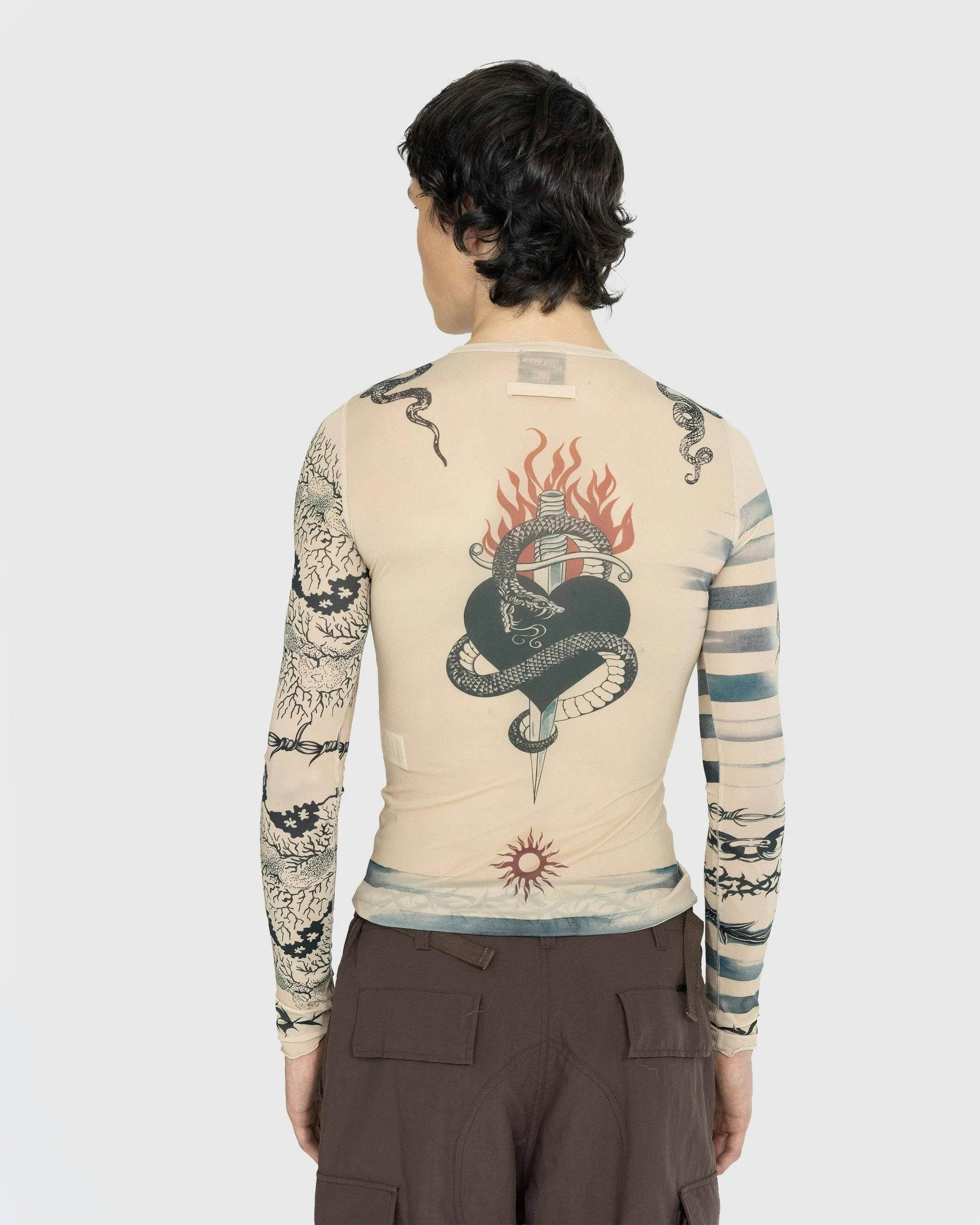 Jean Paul Gaultier – Trompe l'oeil Tattoo Longsleeve Top Nude/Grey/Black | Highsnobiety Shop