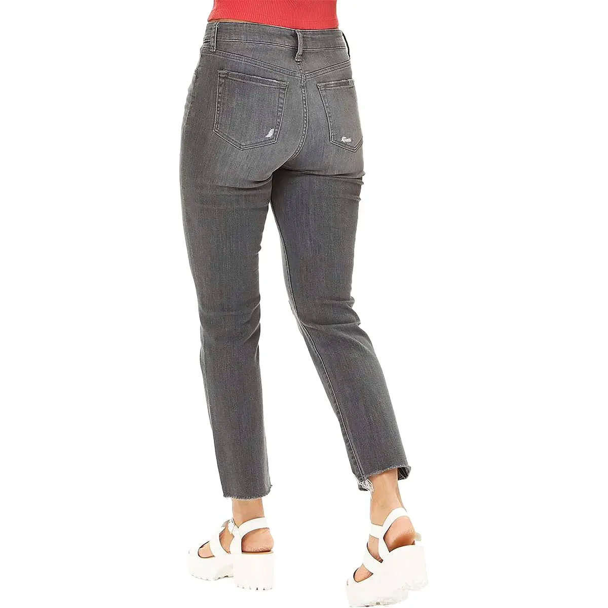 Joe's Womens Straight Leg Distressed Ankle Jeans