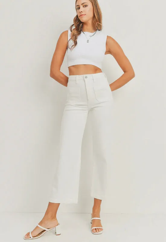 Just Black - Patch Pocket Wide Leg Jean Off White