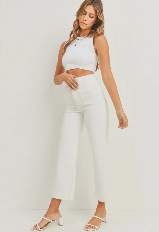 Just Black - Patch Pocket Wide Leg Jean Off White