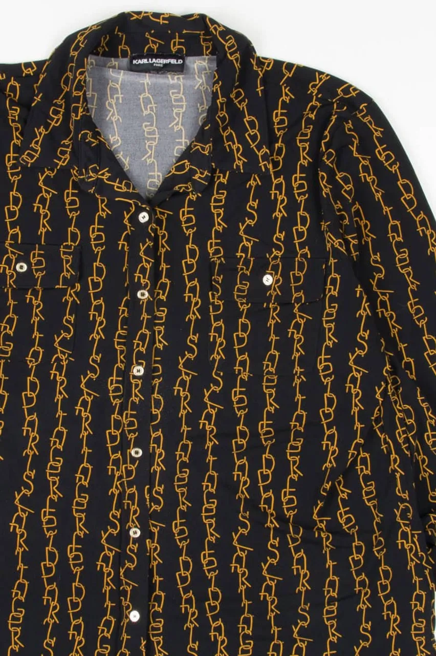 Karl Lagerfeld Chain Button Up Shirt 769