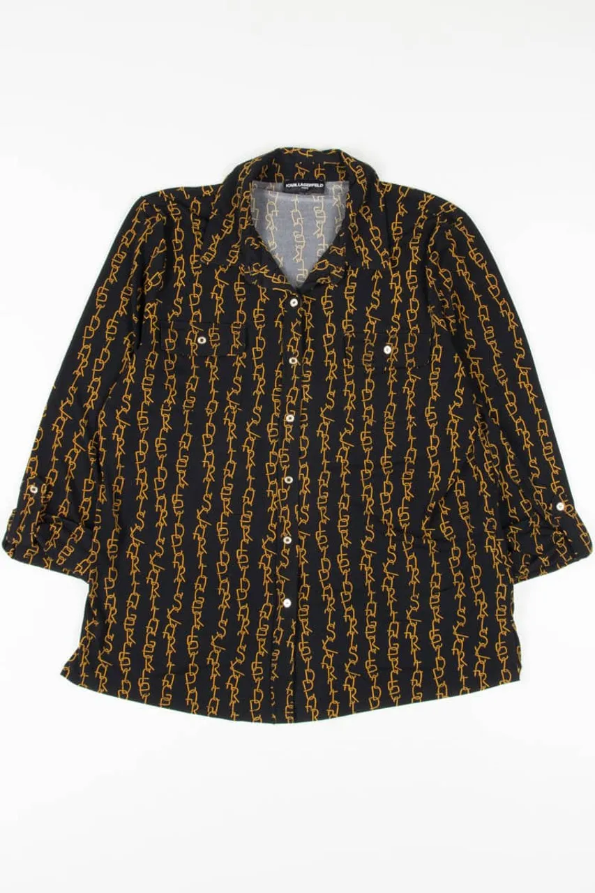 Karl Lagerfeld Chain Button Up Shirt 769