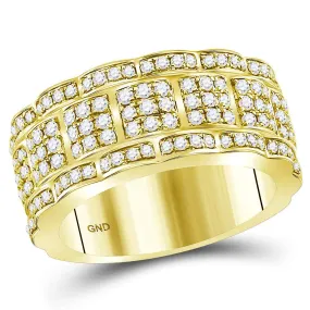 Keene Jewelers 14kt Yellow Gold Mens Round Diamond Band Ring 1-7/8 Cttw