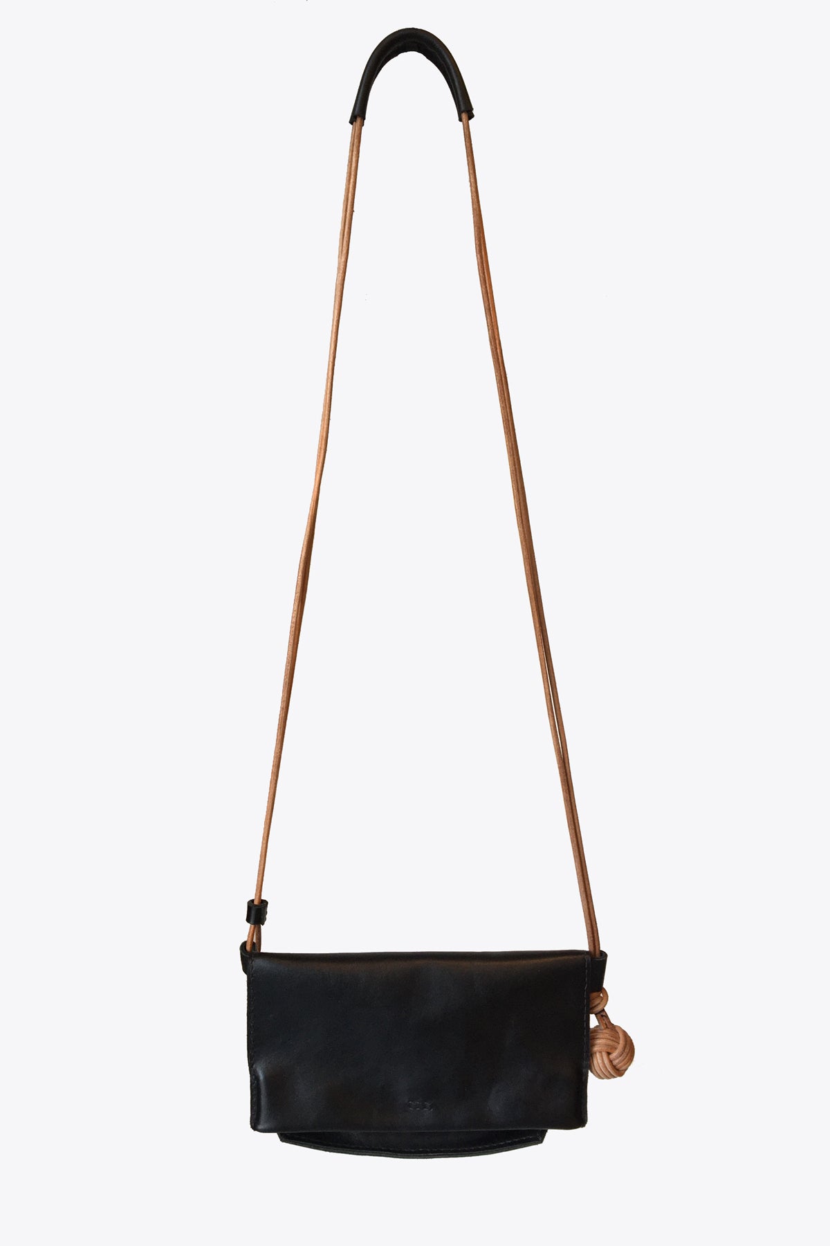 k(not) Mini Messenger in Black/Veg Tan