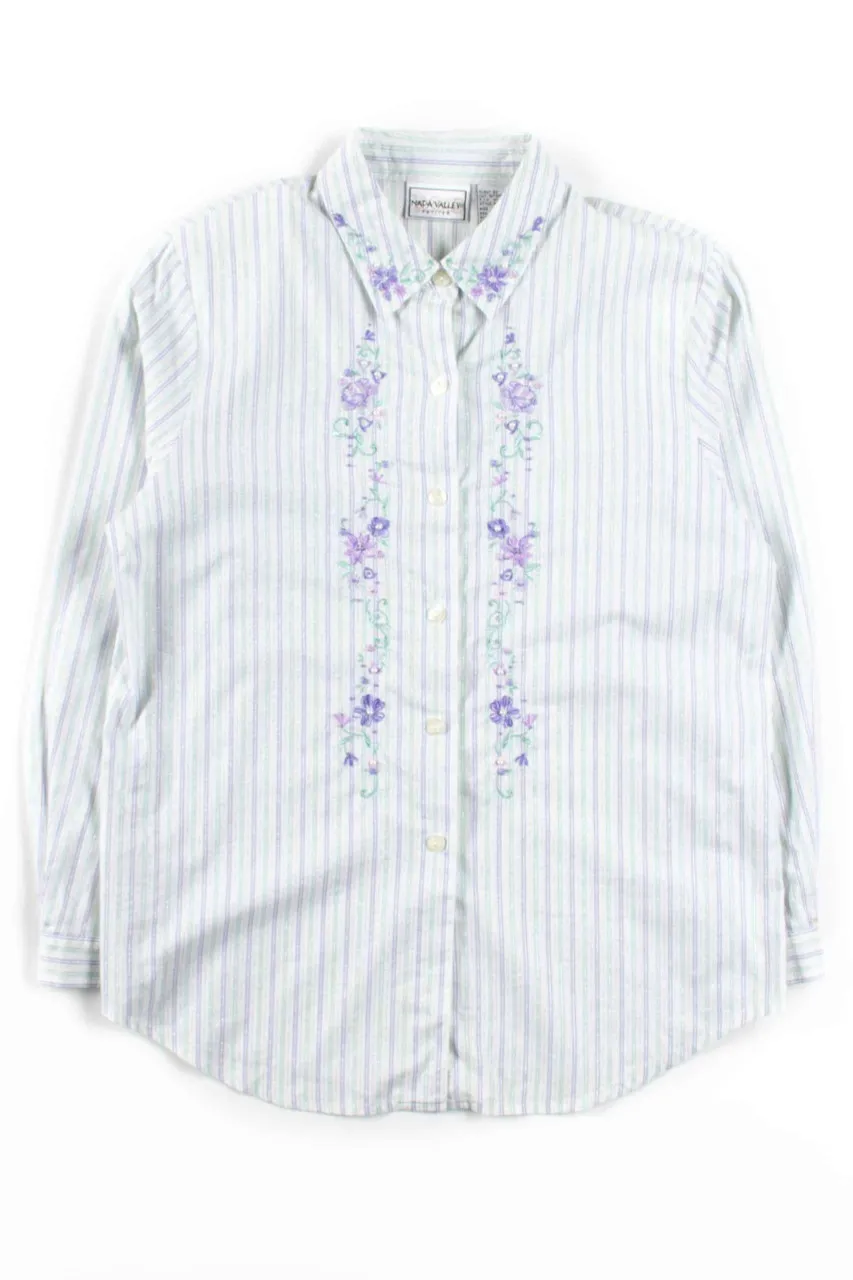 Lavender Mint Floral Button Up Shirt