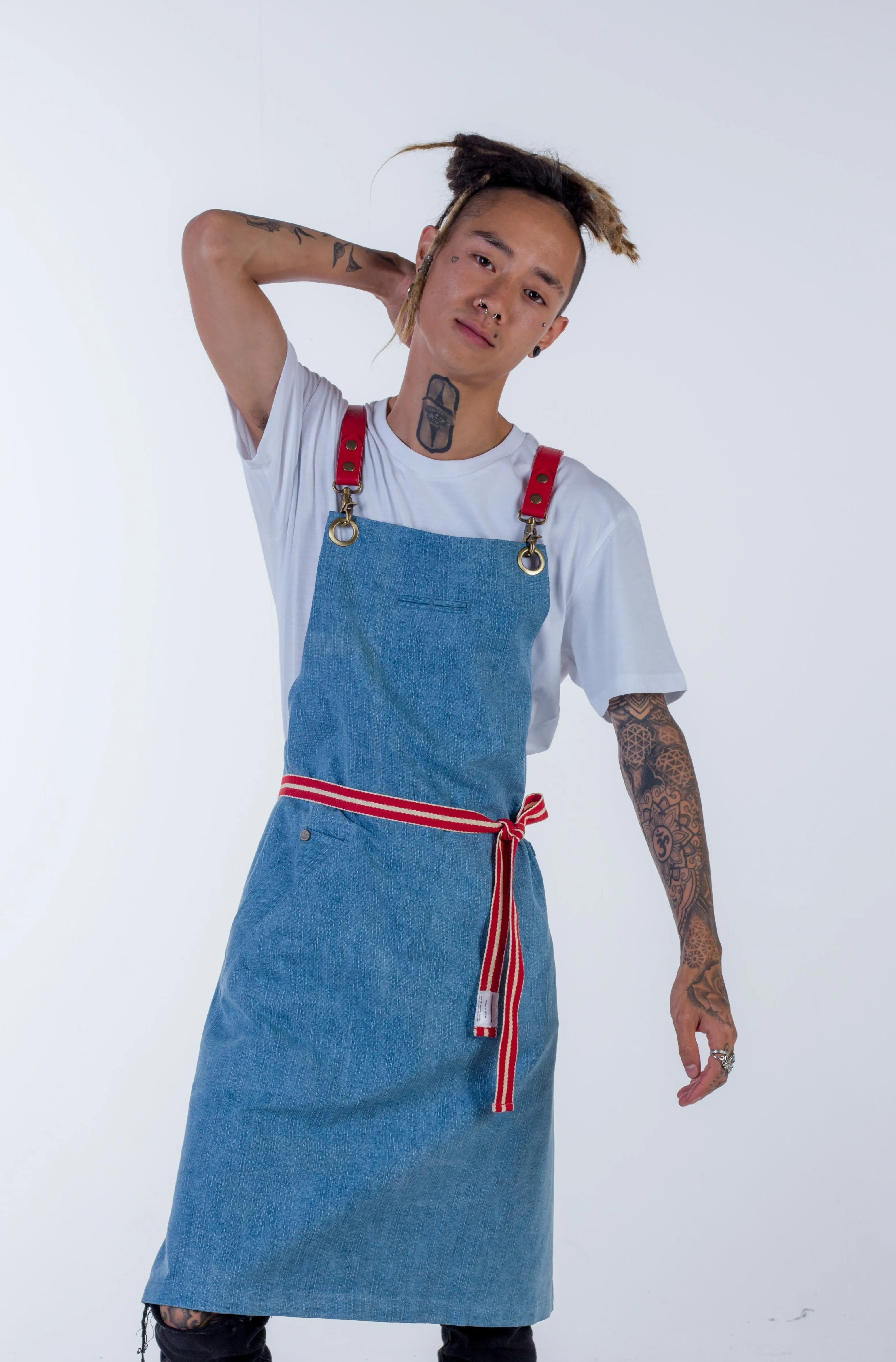 Light Blue Denim apron Natural