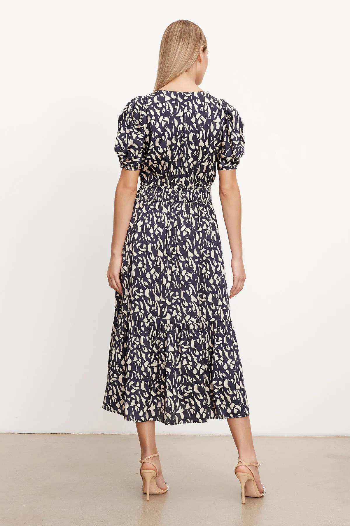 LYUDA PRINTED SATIN MIDI DRESS