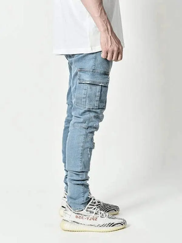 Men Cargo Skinny Jeans