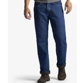 Men's Fleece Lined Relaxed-Fit Straight-Leg Jeans - Dark Wash - 2055792