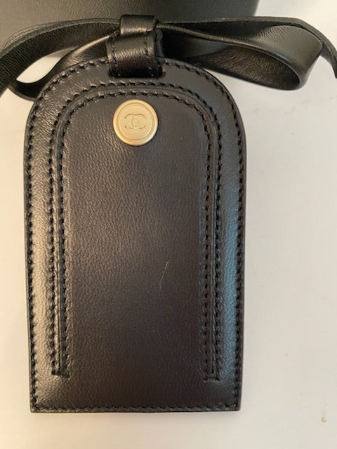 New in Box Chanel 07A 2007 Fall Black Leather Luggage Tag