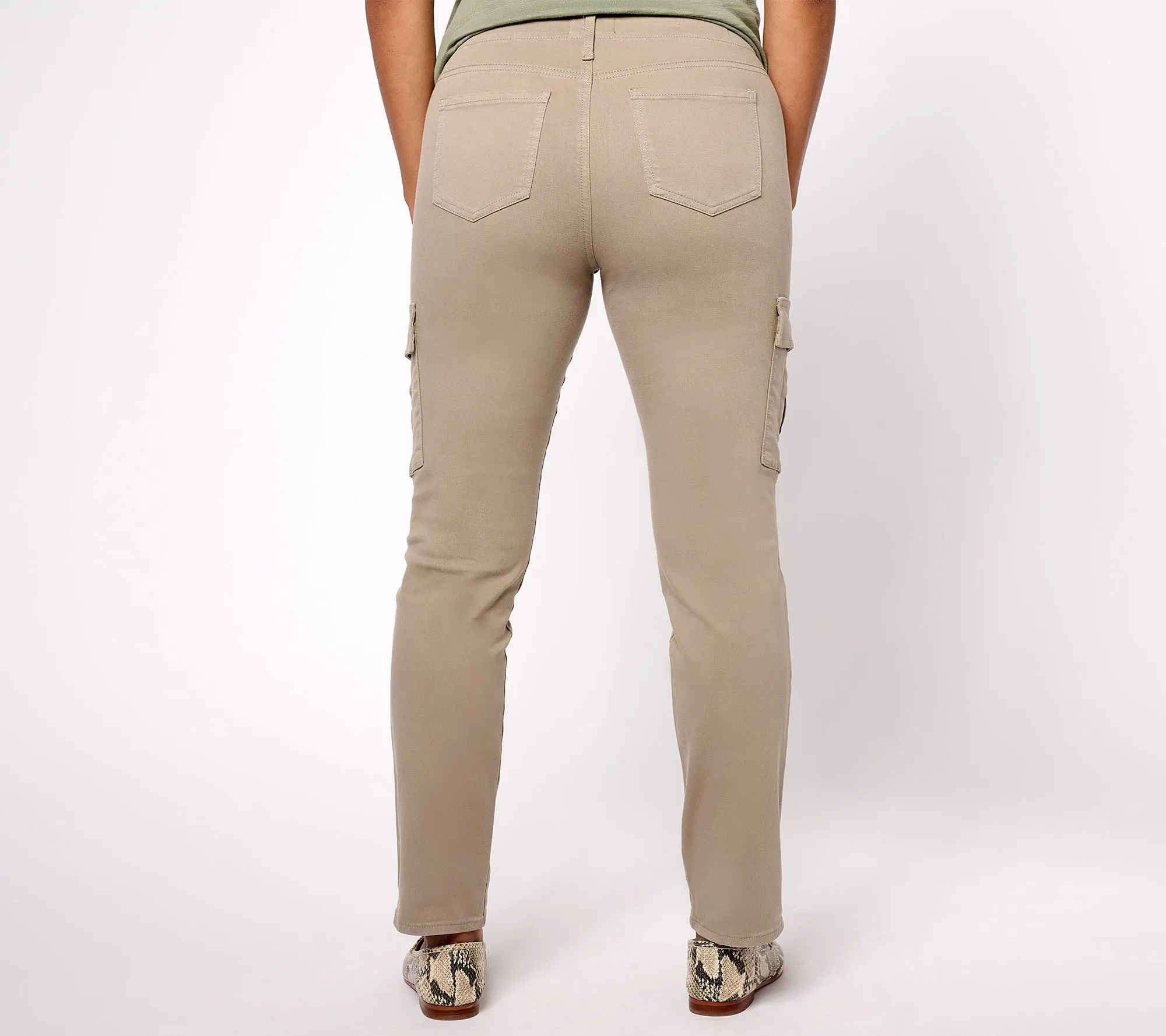 NYDJ Sheri Slim Cargo Jeans- Saddlewood