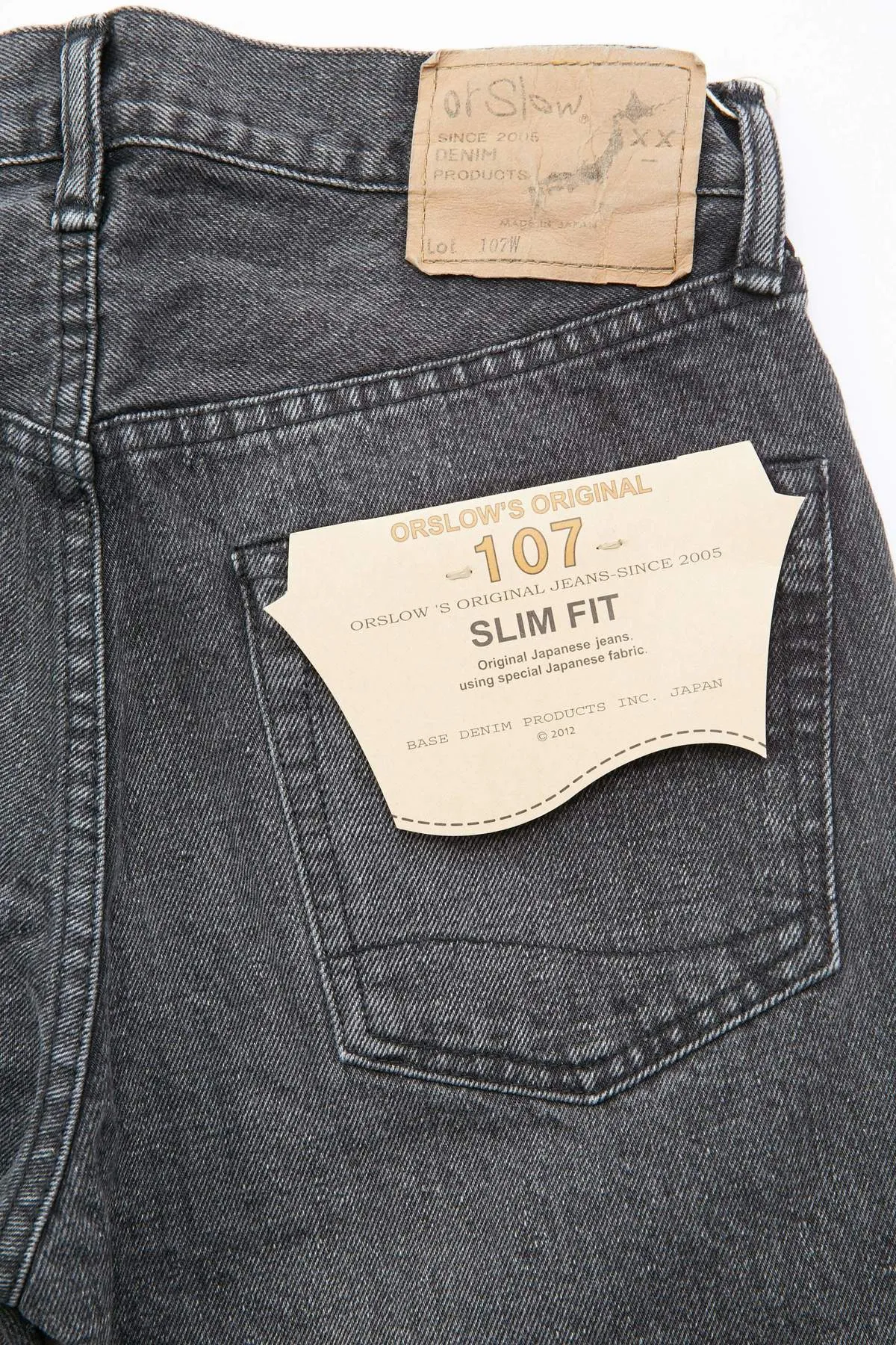 orSlow 107 Ivy Fit Slim Jean - Black Denim Stone