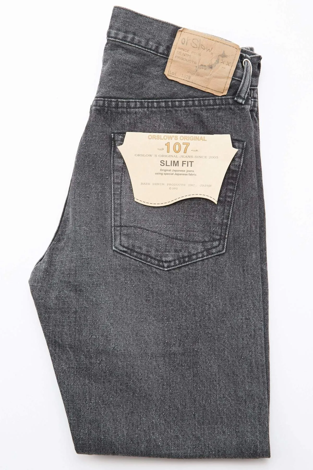 orSlow 107 Ivy Fit Slim Jean - Black Denim Stone