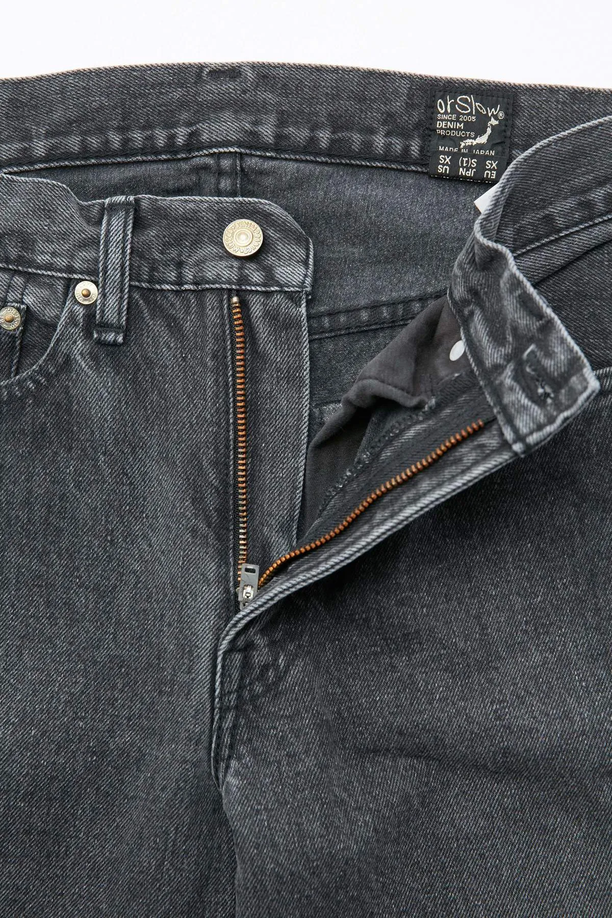 orSlow 107 Ivy Fit Slim Jean - Black Denim Stone