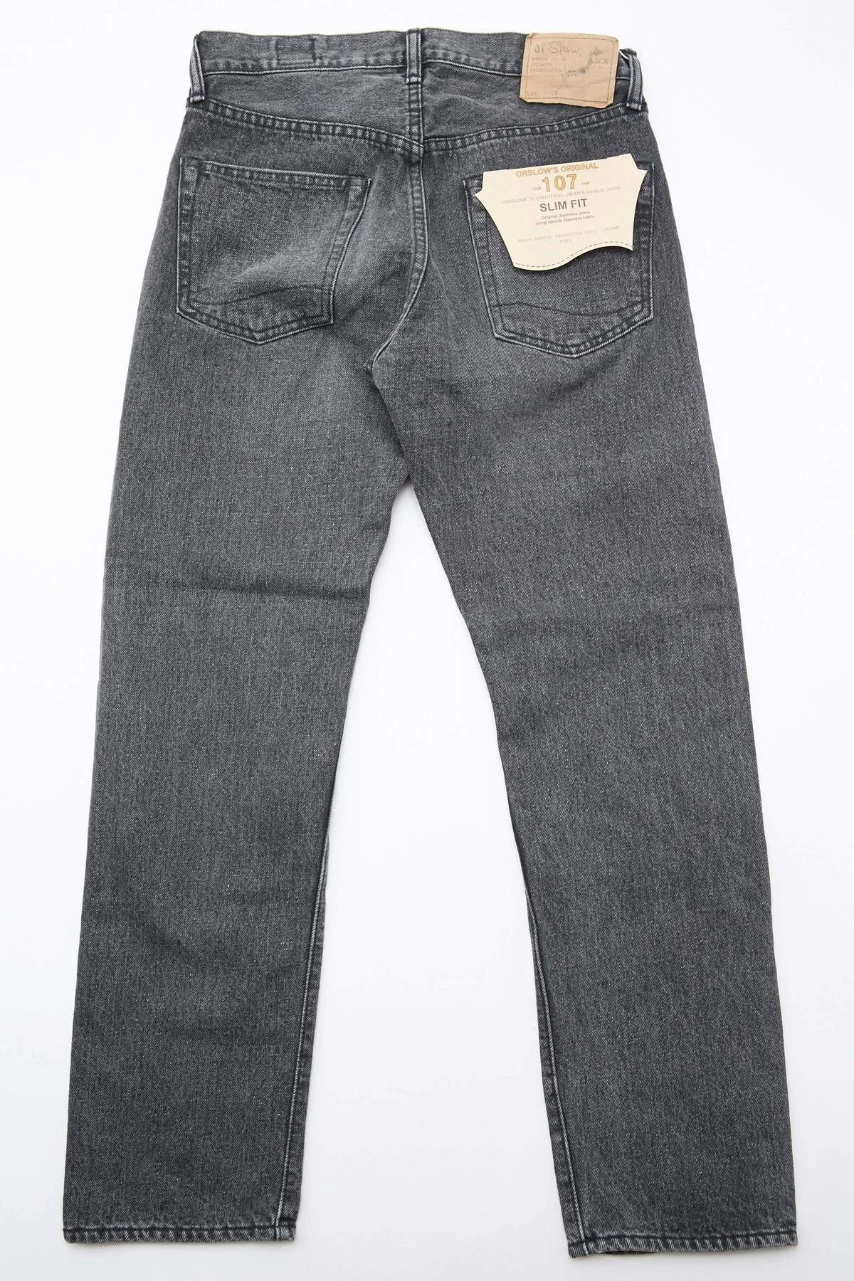 orSlow 107 Ivy Fit Slim Jean - Black Denim Stone