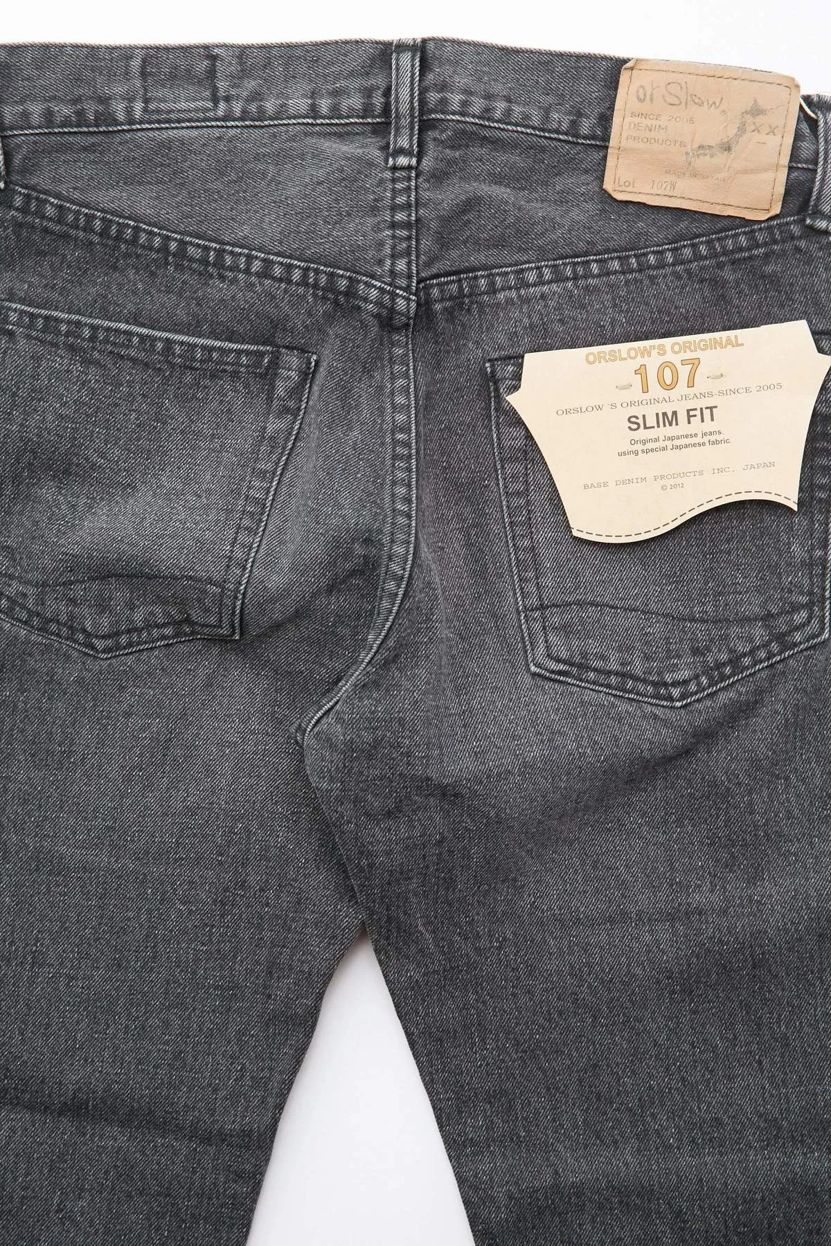 orSlow 107 Ivy Fit Slim Jean - Black Denim Stone