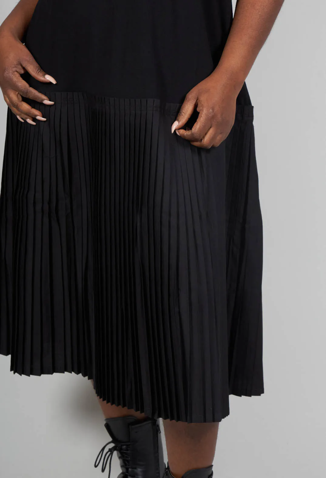 Pleated Dress in Black