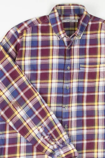 Plum Plaid Button Up Shirt 753