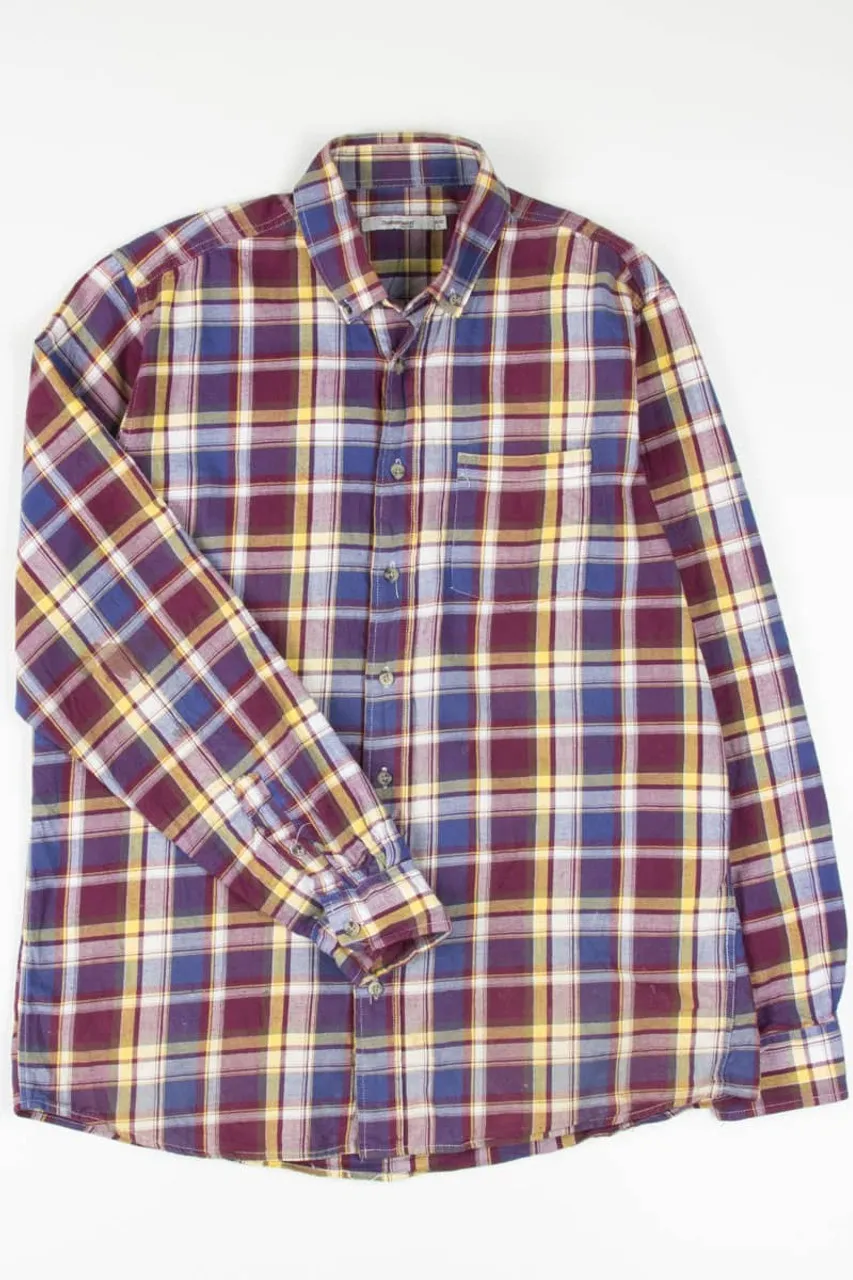 Plum Plaid Button Up Shirt 753