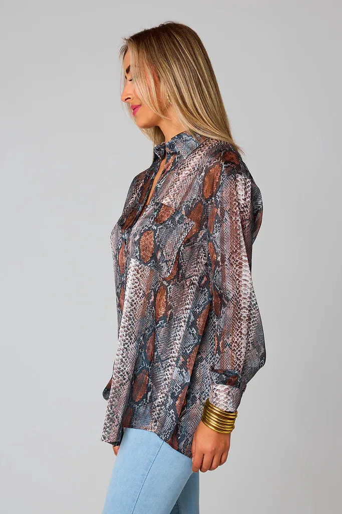 Portia Loose Button-Up Top