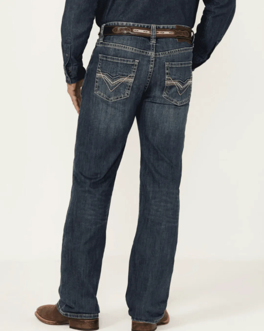 Rock & Roll Cowboy Men's Double Barrel Reflex Relaxed Fit Straight Leg Jeans BM0SD04249