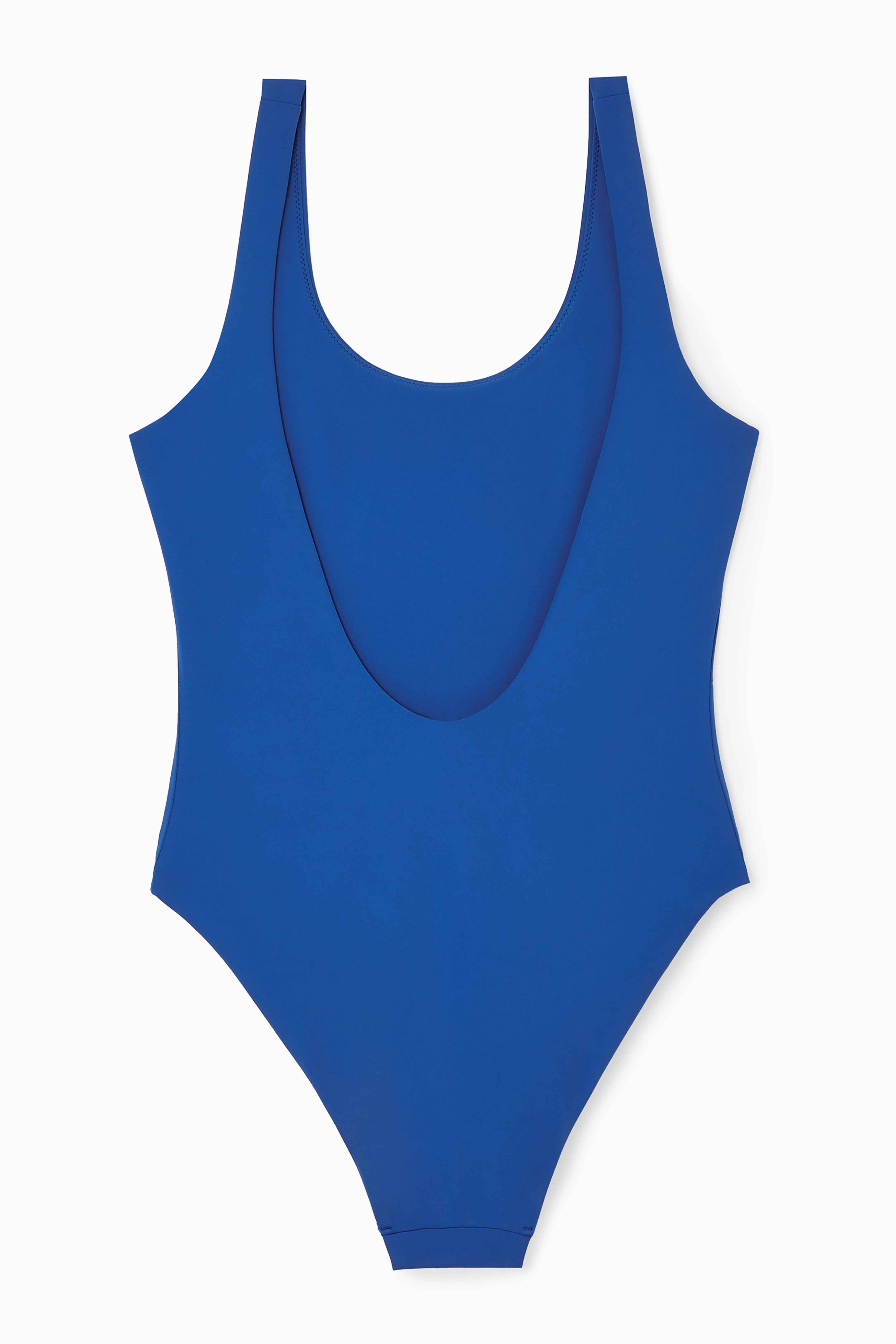 SCOOP-NECK SWIMSUIT - Round neck - Sleeveless - BLUE - Ladies | H&M GB