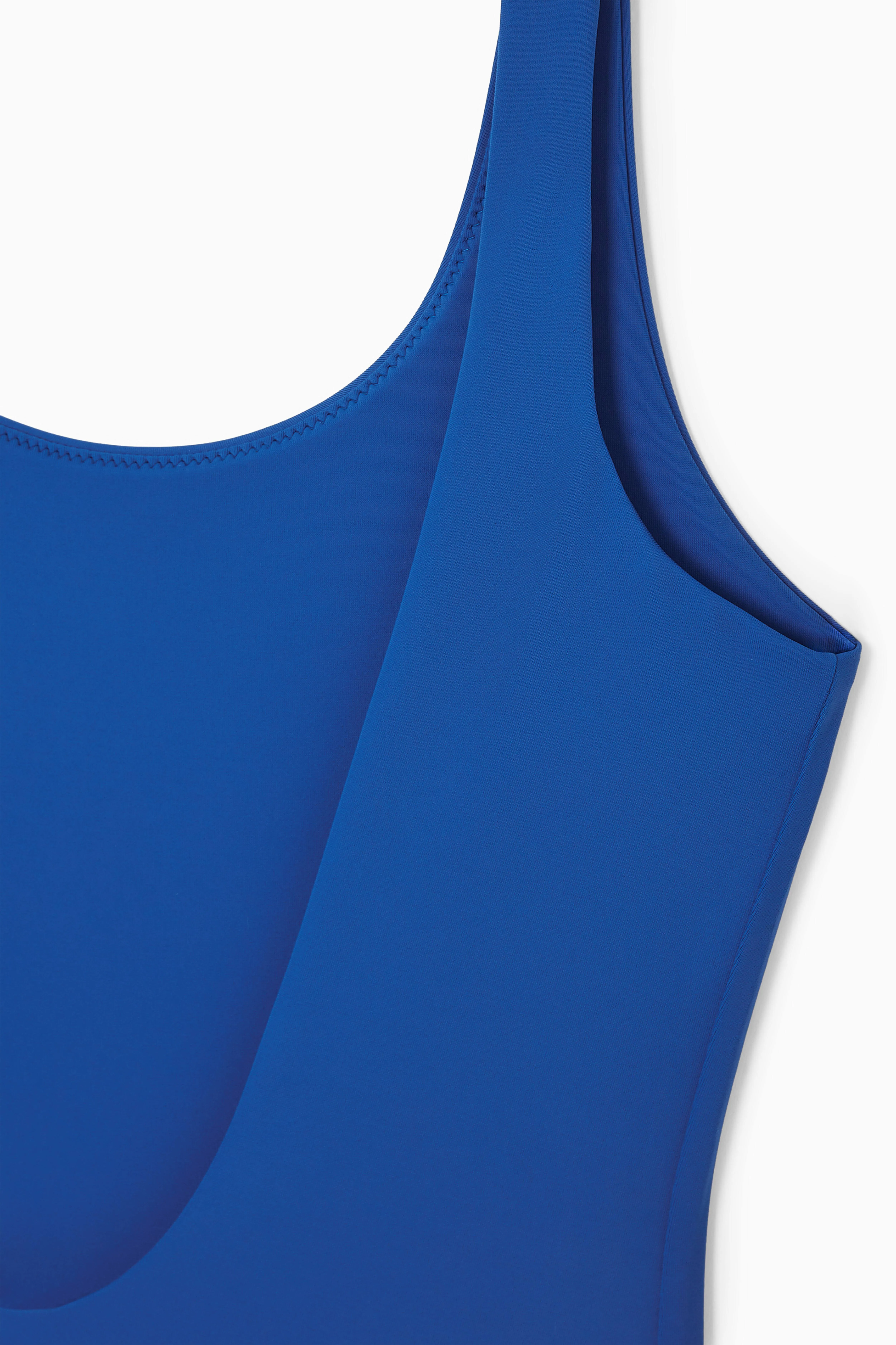 SCOOP-NECK SWIMSUIT - Round neck - Sleeveless - BLUE - Ladies | H&M GB