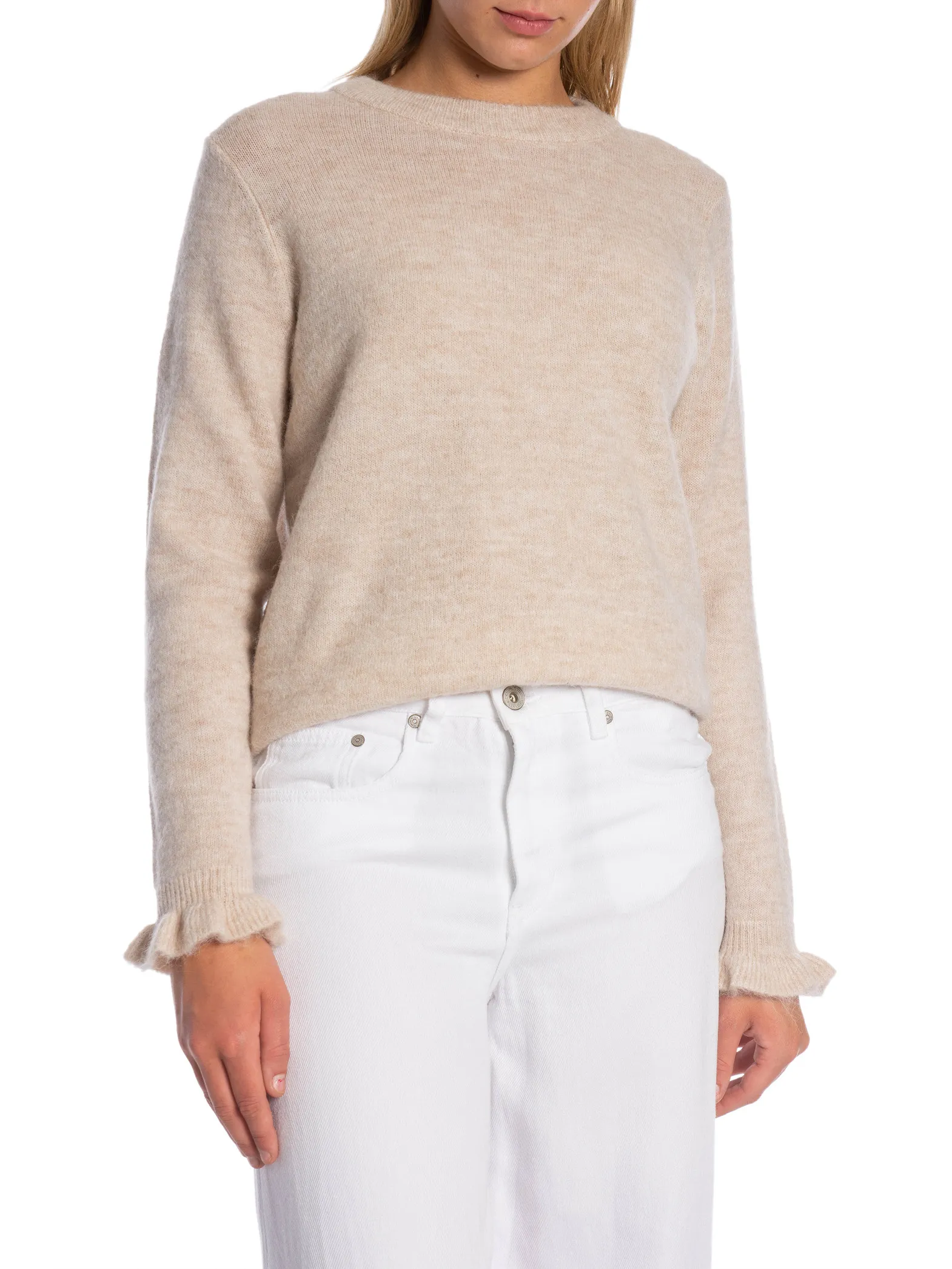 SELECTED FEMME SWEATER LULU LS KNIT FRILL CUFF O-NECK