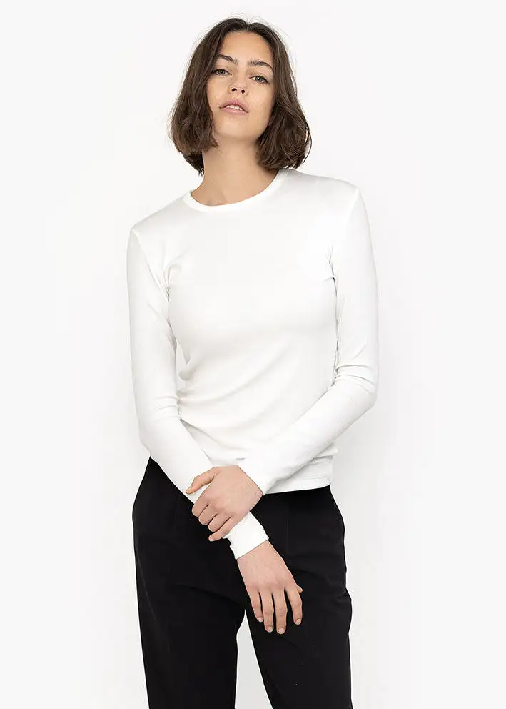 Soft Rebels Fenja O-neck Modal T-shirt - Snow White