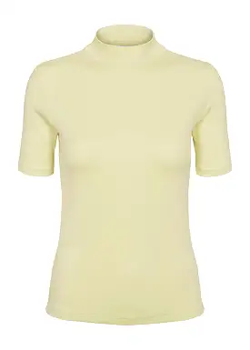 Soft Rebels Fenja T-neck T-shirt SR223-309 Pale Lime Yellow