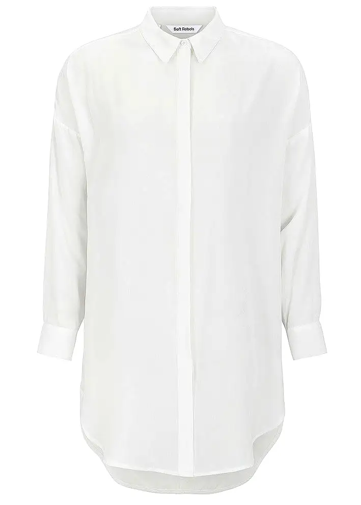 Soft Rebels Freedom Long Shirt - Skjorte - snow white