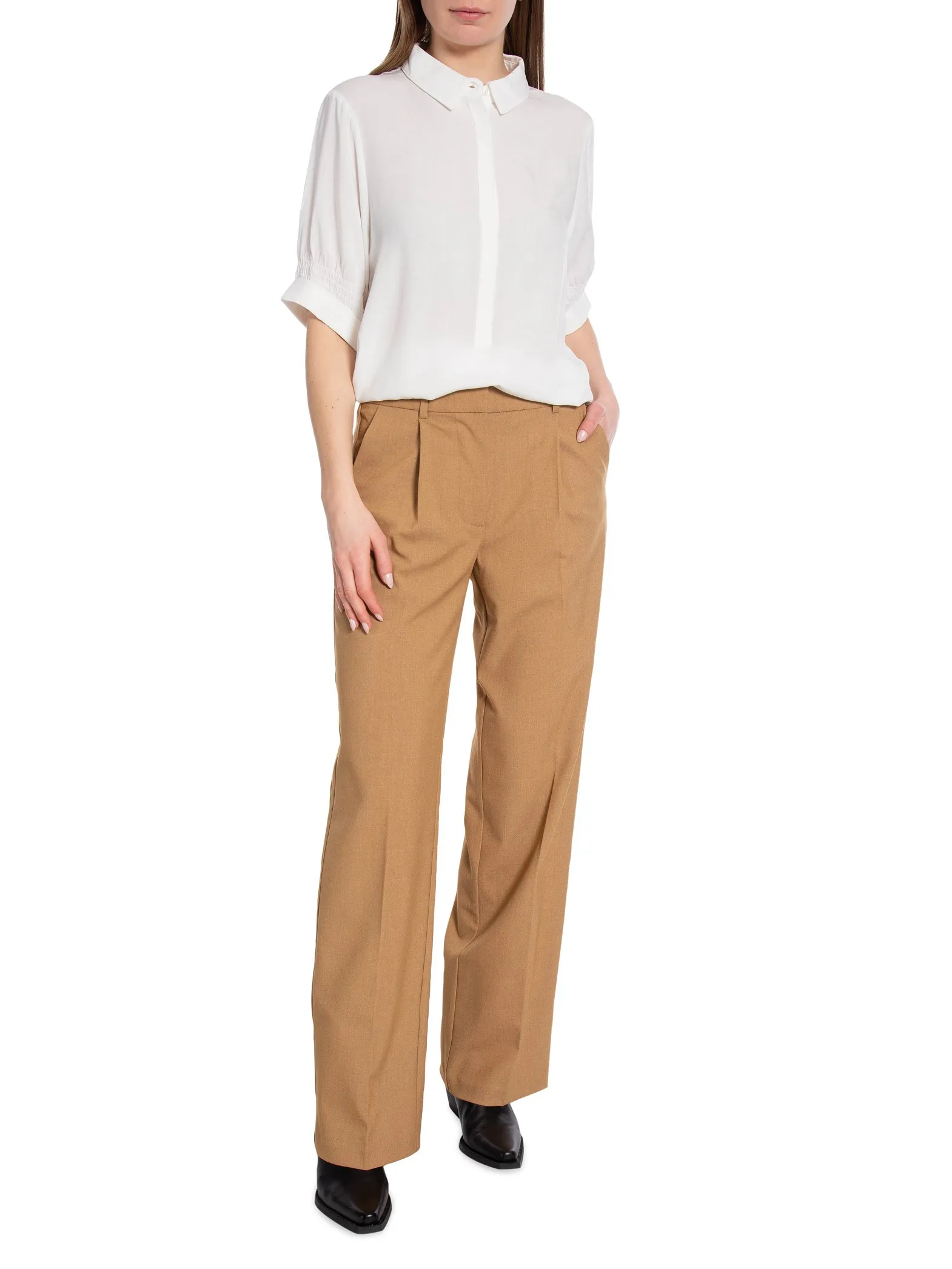 SOFT REBELS PANTS VILJA MIDWAIST LOOSE TIGER'S EYE