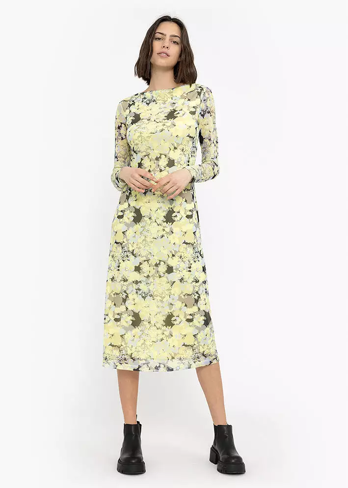 Soft Rebels Samara Midi Dress SR223-301 Kjole - Fragment flower lime