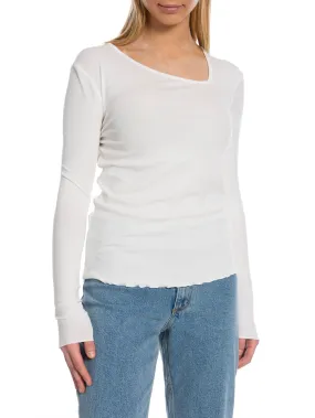 SOFT REBELS TOP FENJA ASYMMETRICAL SNOW WHITE