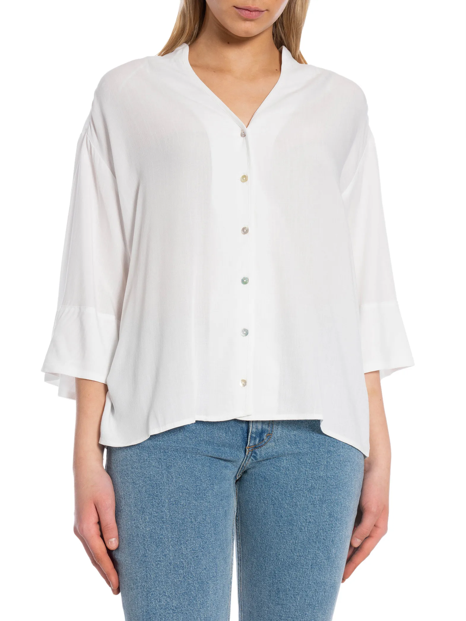 SOFT REBELS WIDE SHIRT SRPANSY SNOW WHITE